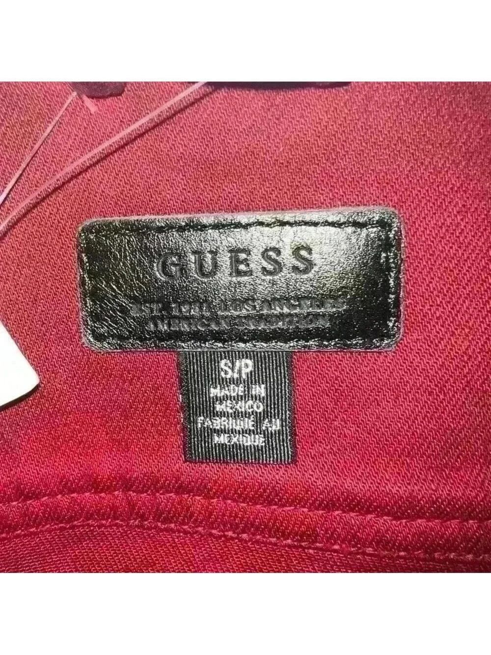GUESS Dragon Embellished Denim Biker Jacket / Top. Women’s Size Small.  NWT - Picture 3 of 4